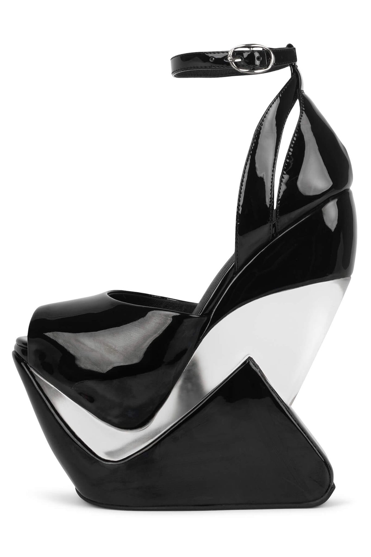 CELESTIAN Platform Wedge Sandal - White Patent | Jeffrey Campbell