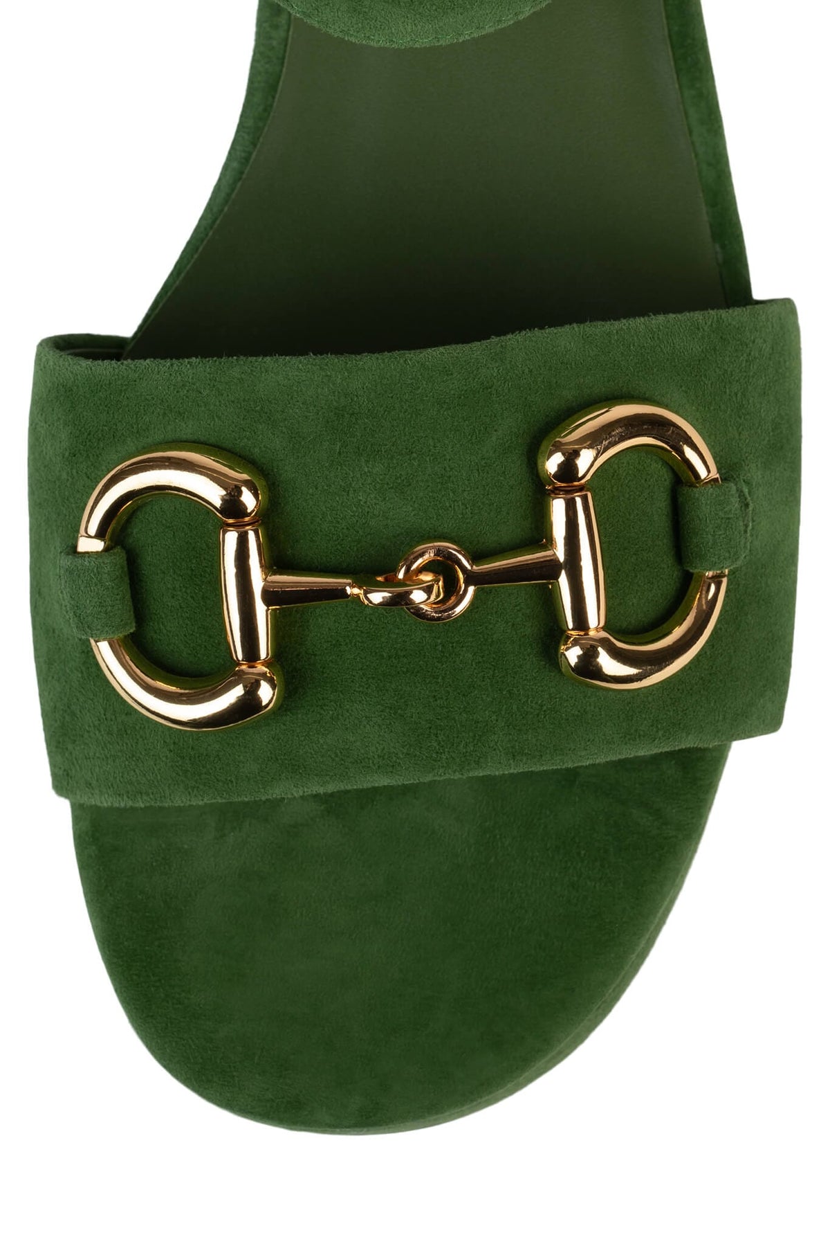 TIMELESS Platform Sandal - Green Suede Gold | Jeffrey Campbell