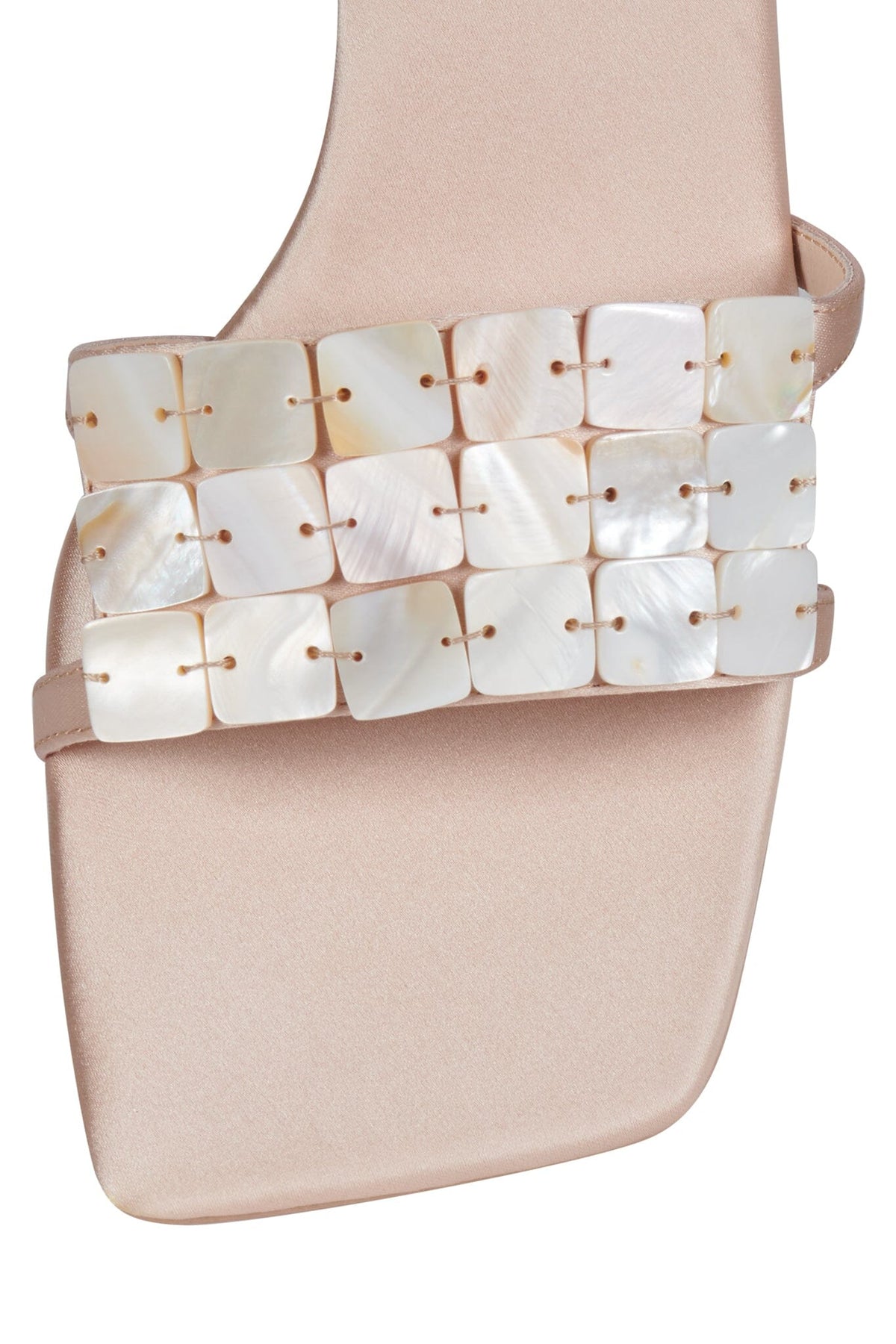 ABALONE-SH Heeled Sandal - Champagne Satin Combo | Jeffrey Campbell
