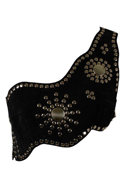 IMPERATOR TOP Crop Top - Black Suede Gold | Jeffrey Campbell
