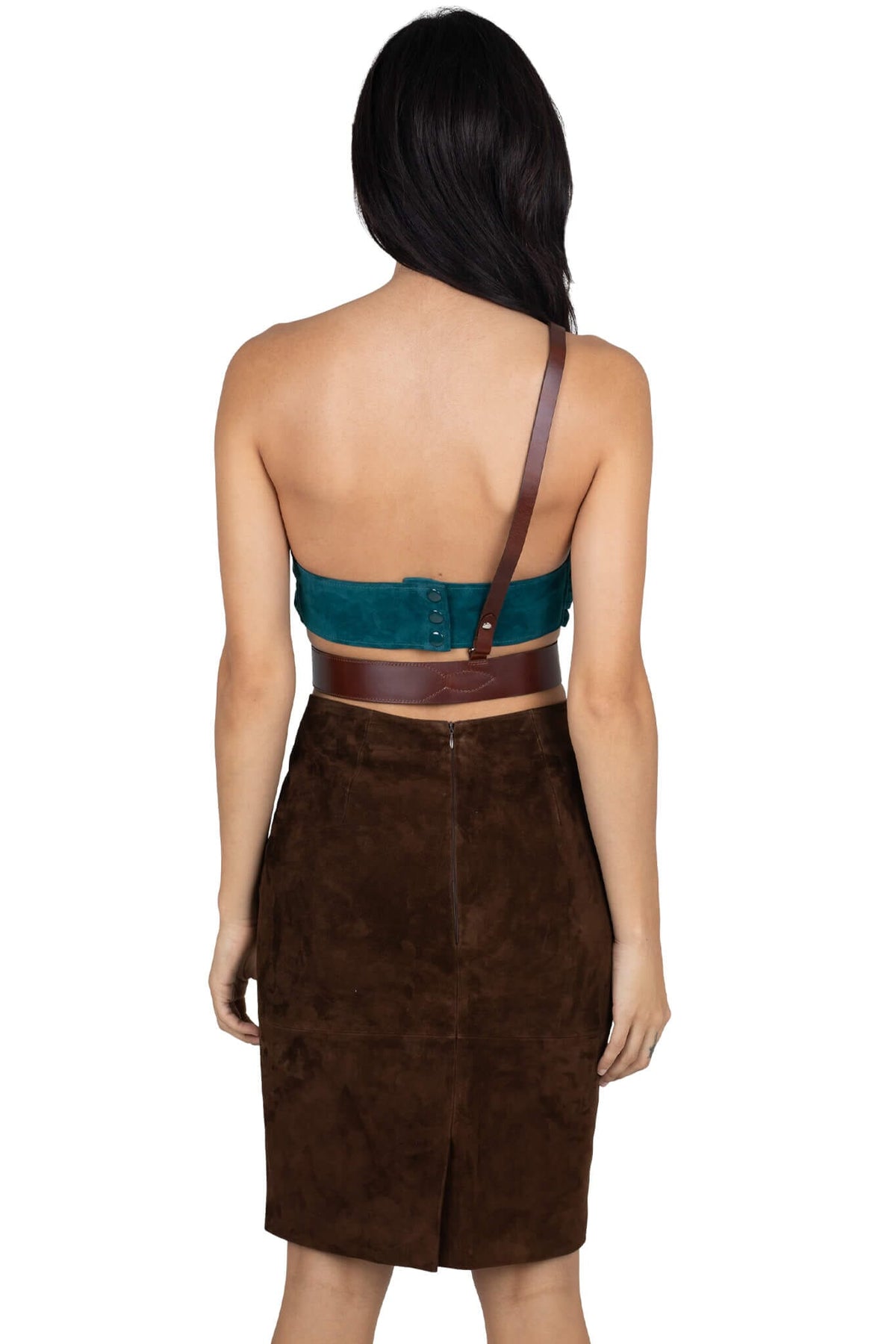 PSYCHIC TOP - Turquoise Suede | Jeffrey Campbell