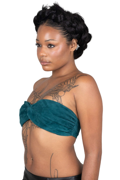 PSYCHIC TOP - Turquoise Suede | Jeffrey Campbell