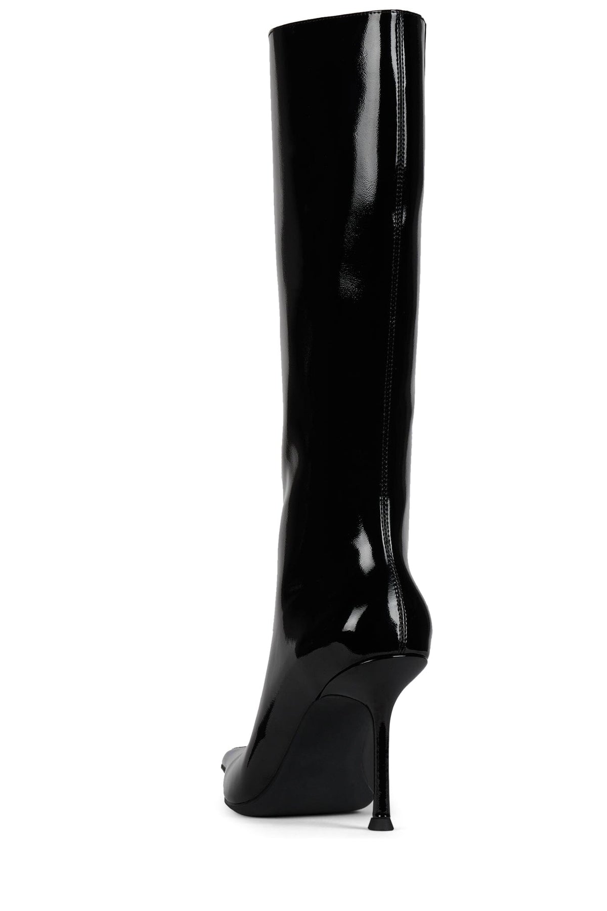 DARLING-3 Knee-High Stiletto Boot - Black Crinkle Patent | Jeffrey Campbell