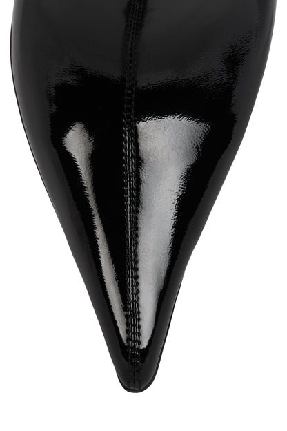 DARLING-3 Knee-High Stiletto Boot - Black Crinkle Patent | Jeffrey Campbell