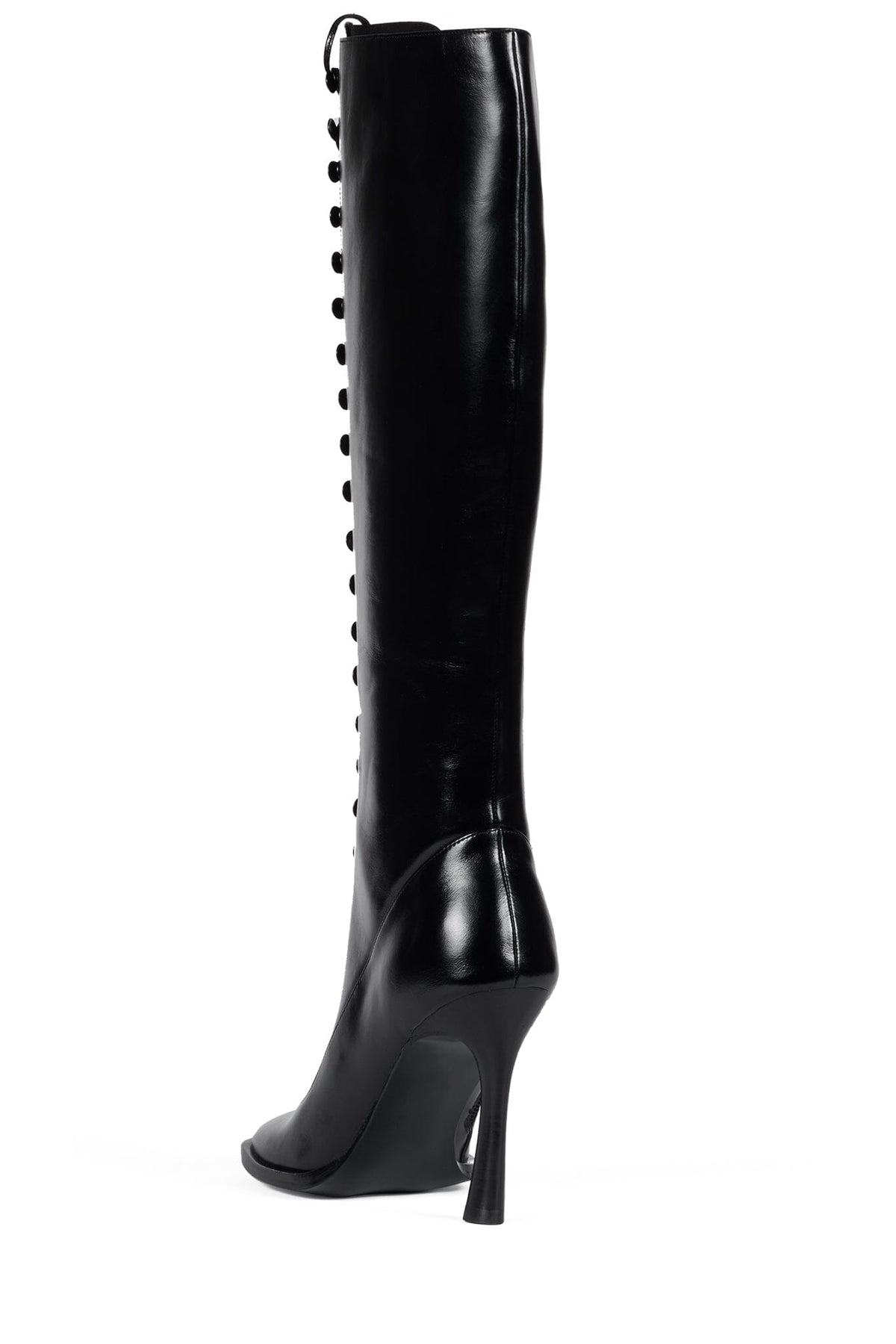 FANNING Heeled Knee-High Boot - Black | Jeffrey Campbell