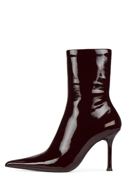 DARING-2 Ankle Bootie - Dark Wine Crinkle Patent | Jeffrey Campbell