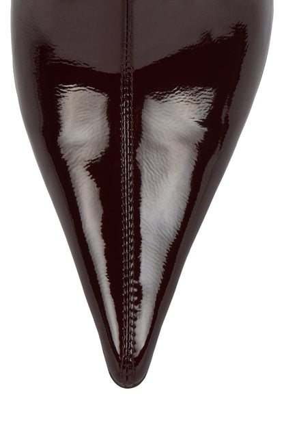 DARING-2 Ankle Bootie - Dark Wine Crinkle Patent | Jeffrey Campbell