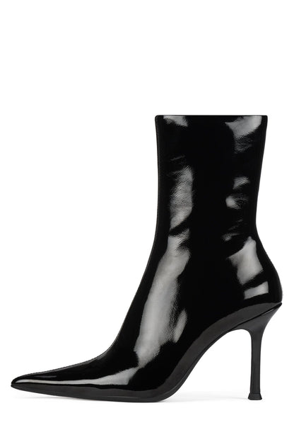 DARING-2 Ankle Bootie - Dark Wine Crinkle Patent | Jeffrey Campbell