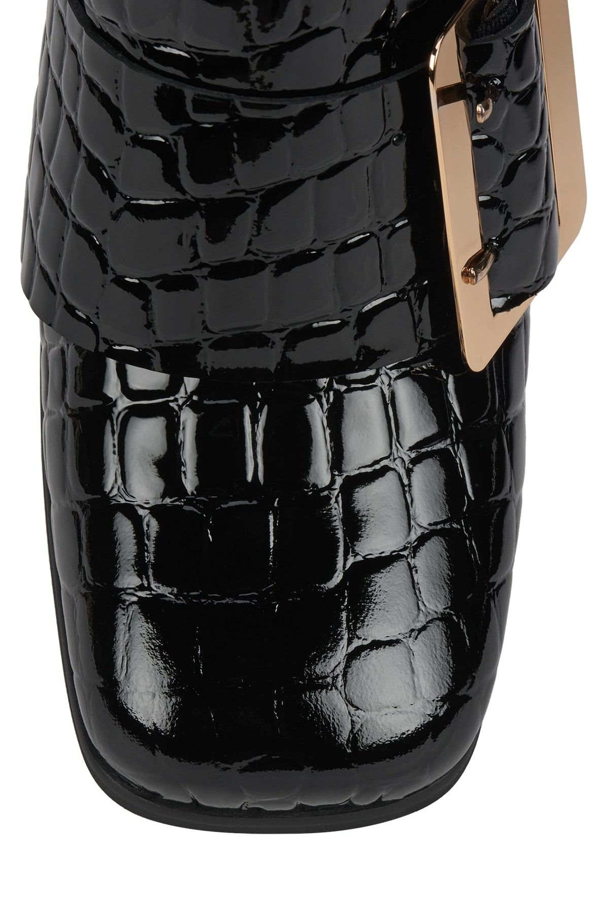 FAITHFUL - Black Croco Patent | Jeffrey Campbell
