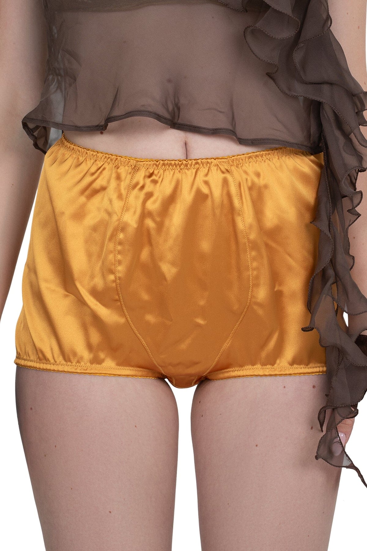 TRICKERY SHORTS - Yellow Satin | Jeffrey Campbell