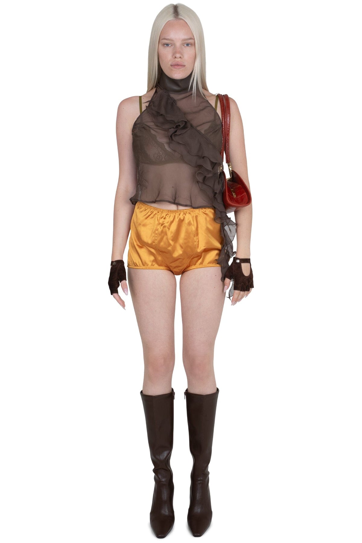 TRICKERY SHORTS - Yellow Satin | Jeffrey Campbell