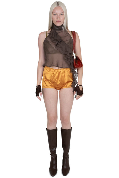 TRICKERY SHORTS - Yellow Satin | Jeffrey Campbell