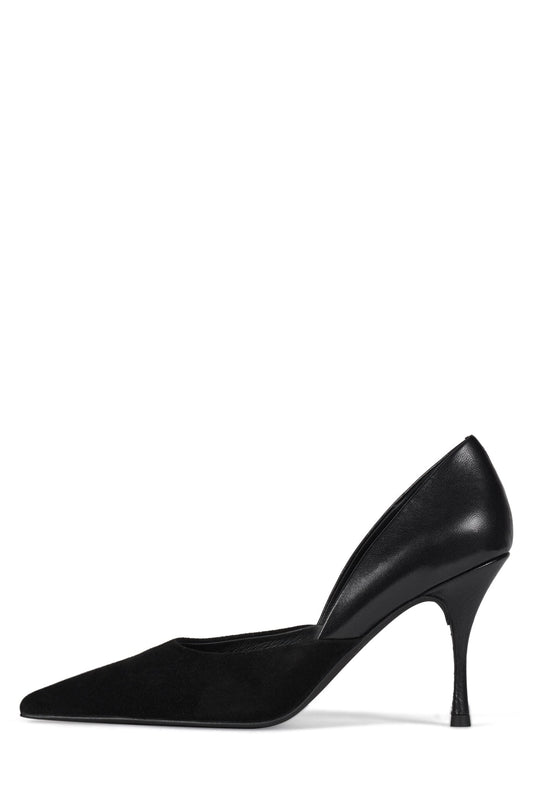 VOLTURI High-Heel - Black Suede Combo | Jeffrey Campbell