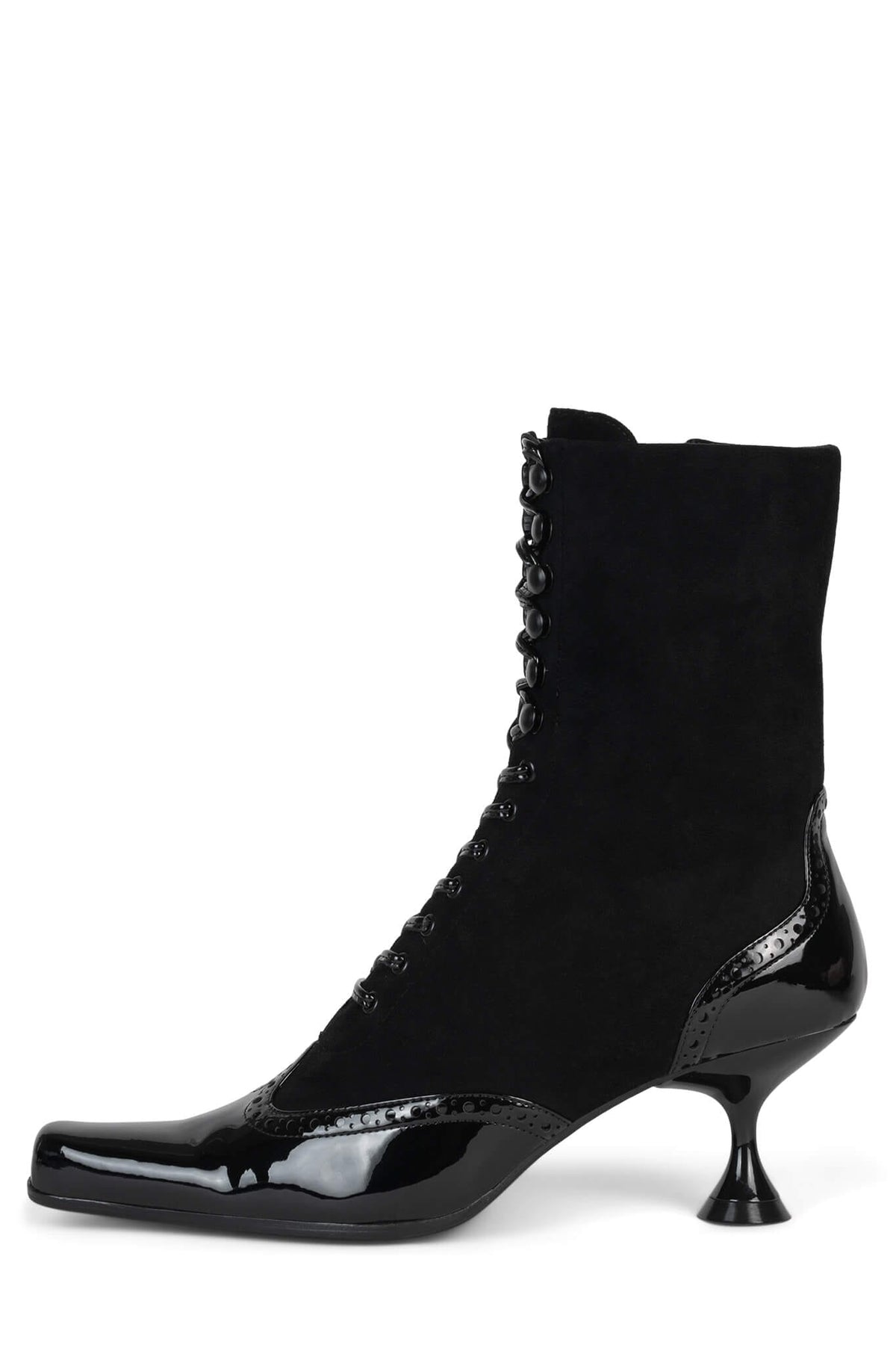 VICTORIAN Ankle Boot - Black Patent Black Suede | Jeffrey Campbell