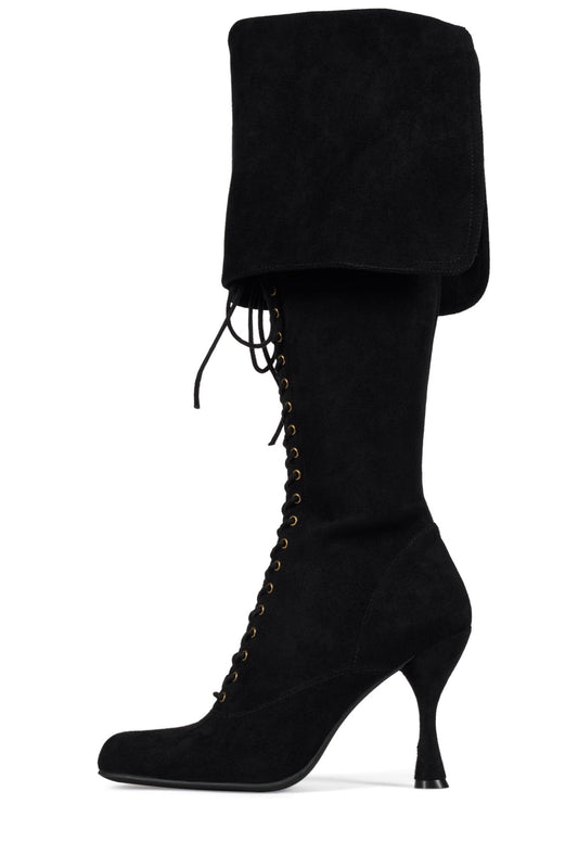 FULL-OUT Heeled Boot - Black Suede | Jeffrey Campbell