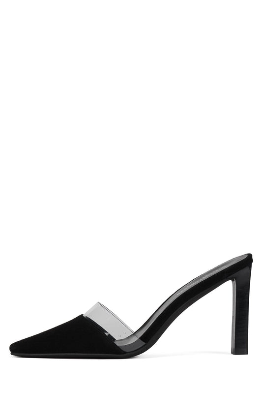 ALLOWANCE - Black Suede Clear | Jeffrey Campbell