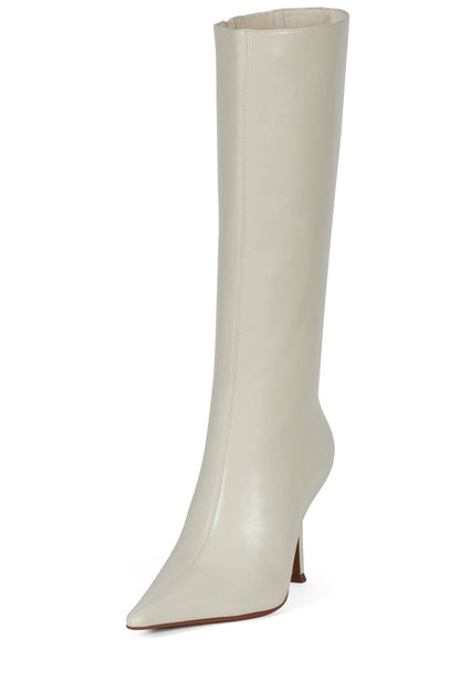 DARLING-3 Knee-High Stiletto Boot - Ivory | Jeffrey Campbell
