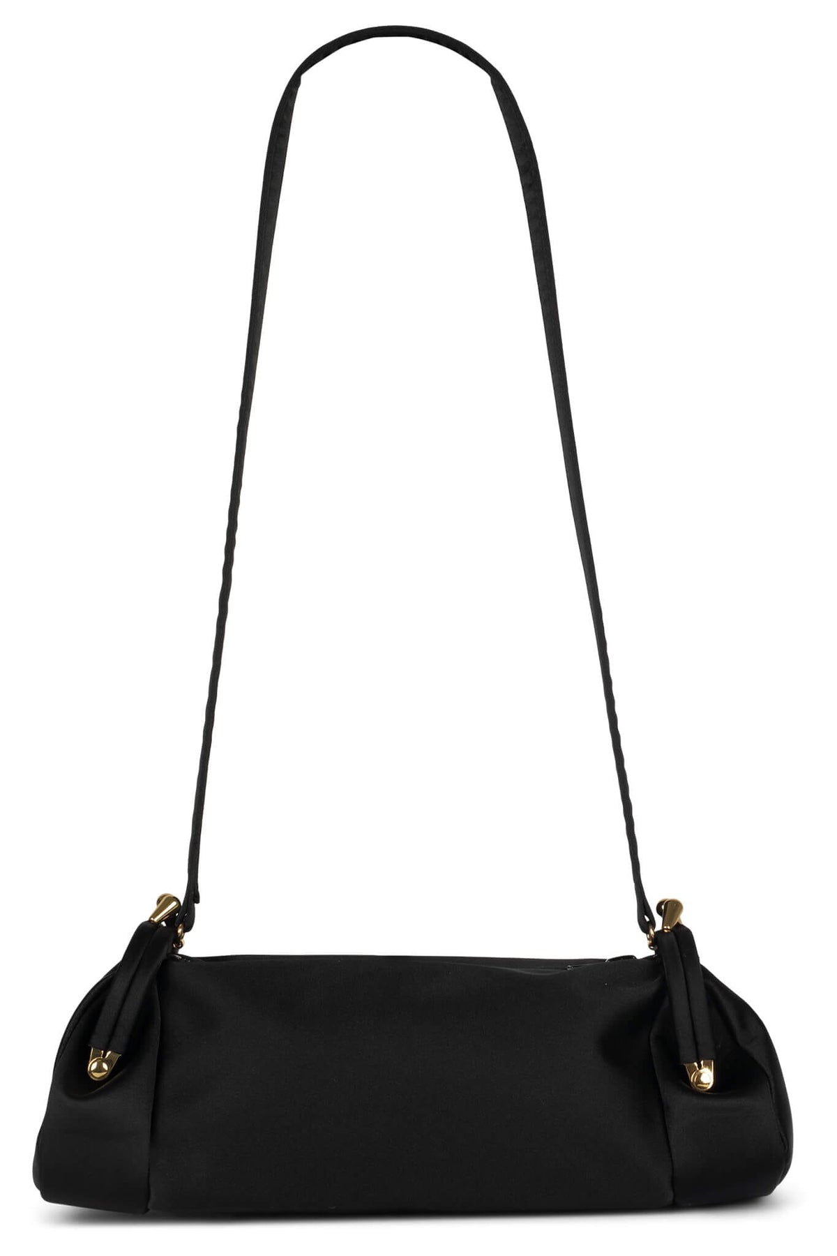 ON-SUNSET Shoulder Bag - Black Satin Gold | Jeffrey Campbell