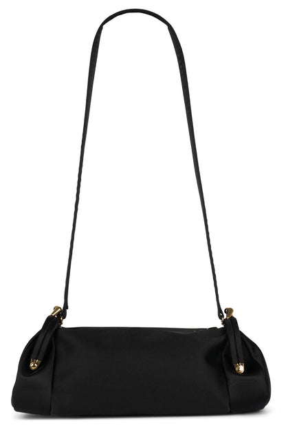 ON-SUNSET Shoulder Bag - Black Satin Gold | Jeffrey Campbell