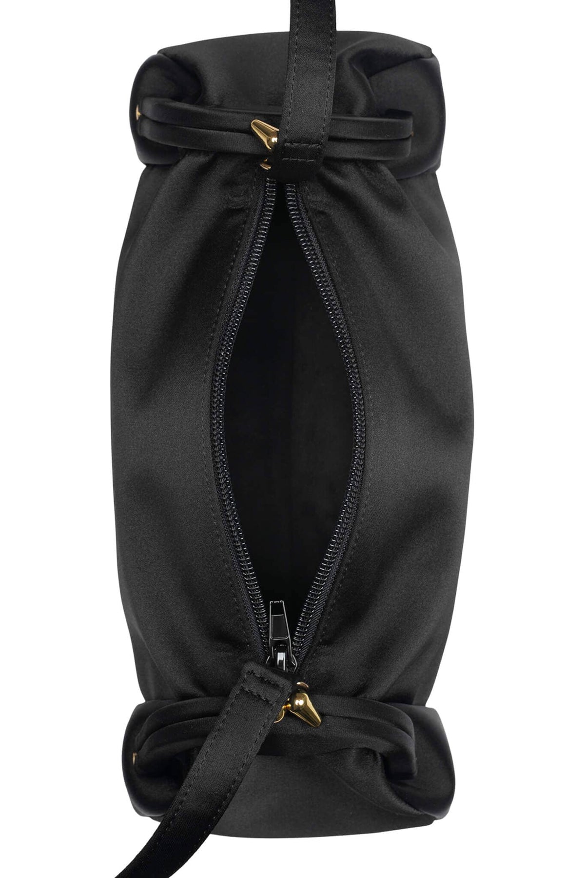 ON-SUNSET Shoulder Bag - Black Satin Gold | Jeffrey Campbell