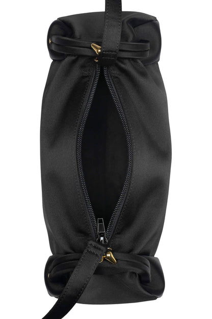 ON-SUNSET Shoulder Bag - Black Satin Gold | Jeffrey Campbell