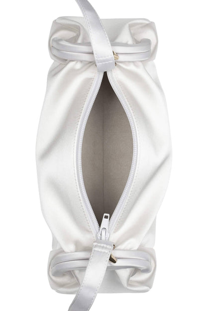 ON-SUNSET Shoulder Bag - White Satin Gold | Jeffrey Campbell