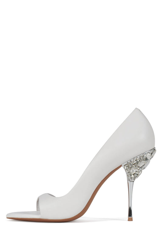 ALLURIA Heeled Sandal - White Silver | Jeffrey Campbell