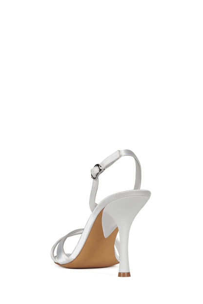 MARIELLE Heeled Sandal - White Satin | Jeffrey Campbell