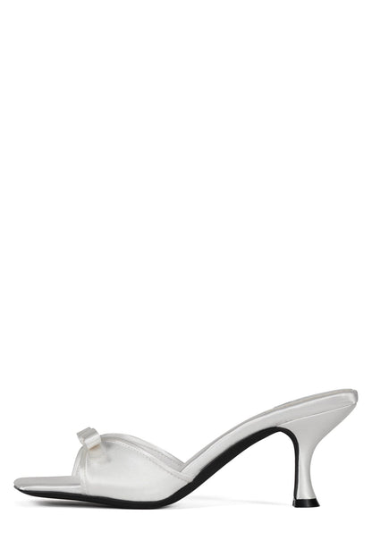 SWEET-ON-U Heeled Sandals - White Satin | Jeffrey Campbell