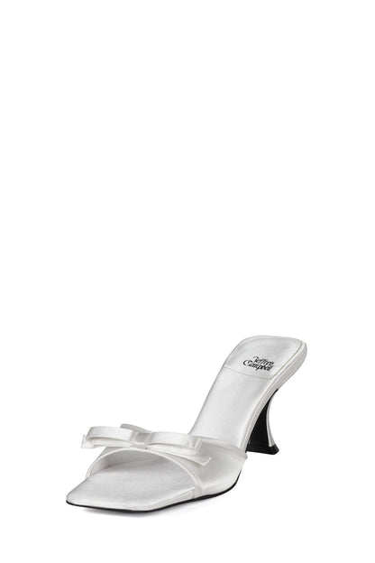 SWEET-ON-U Heeled Sandals - White Satin | Jeffrey Campbell