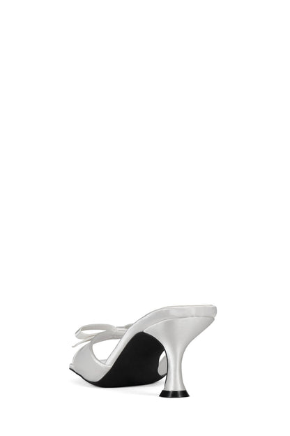 SWEET-ON-U Heeled Sandals - White Satin | Jeffrey Campbell