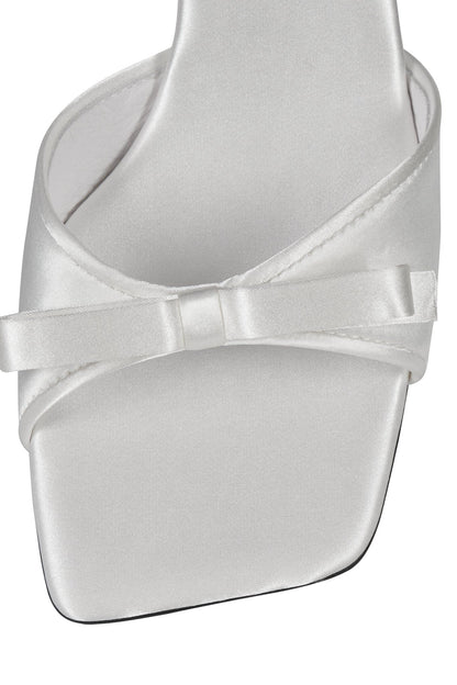 SWEET-ON-U Heeled Sandals - White Satin | Jeffrey Campbell