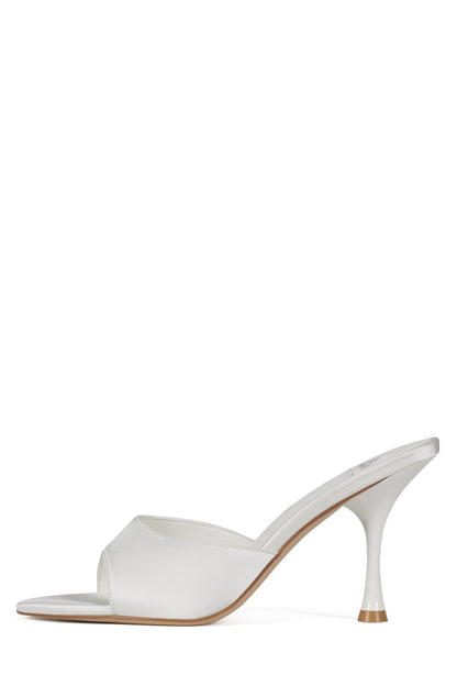 AGENT Heeled Sandal - White Satin | Jeffrey Campbell