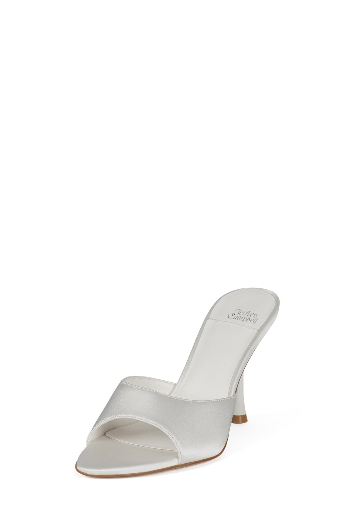 AGENT Heeled Sandal - White Satin | Jeffrey Campbell