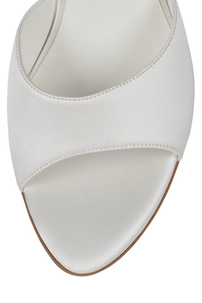 AGENT Heeled Sandal - White Satin | Jeffrey Campbell