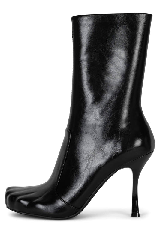 VISIONARY Mid-Calf Heeled Boot - Black | Jeffrey Campbell