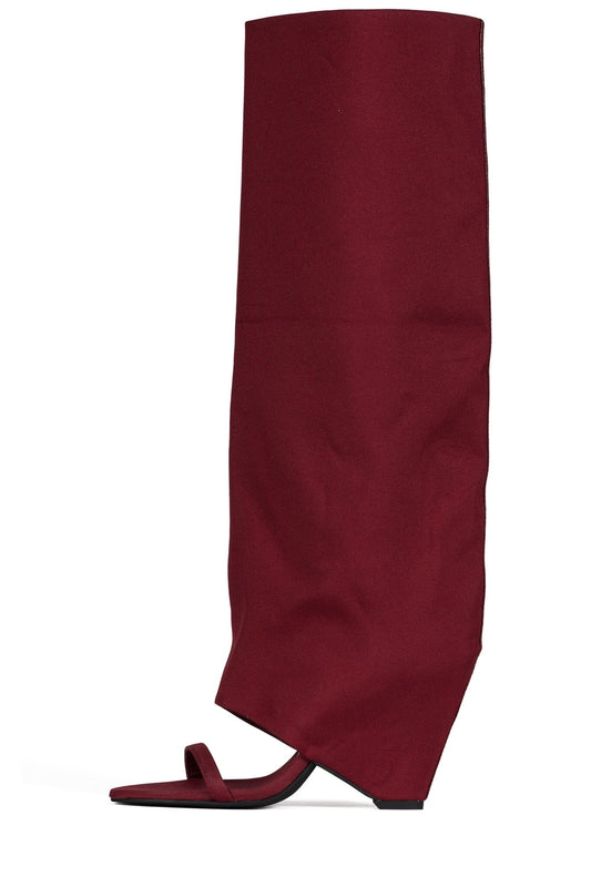 SHROUD Heeled Sandal - Wine Fabric Combo | Jeffrey Campbell