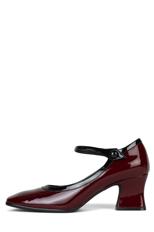 PETTIGREW Heeled Mary Jane - Wine Patent Black Patent | Jeffrey Campbell