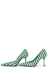 Green White Stripe Suede
