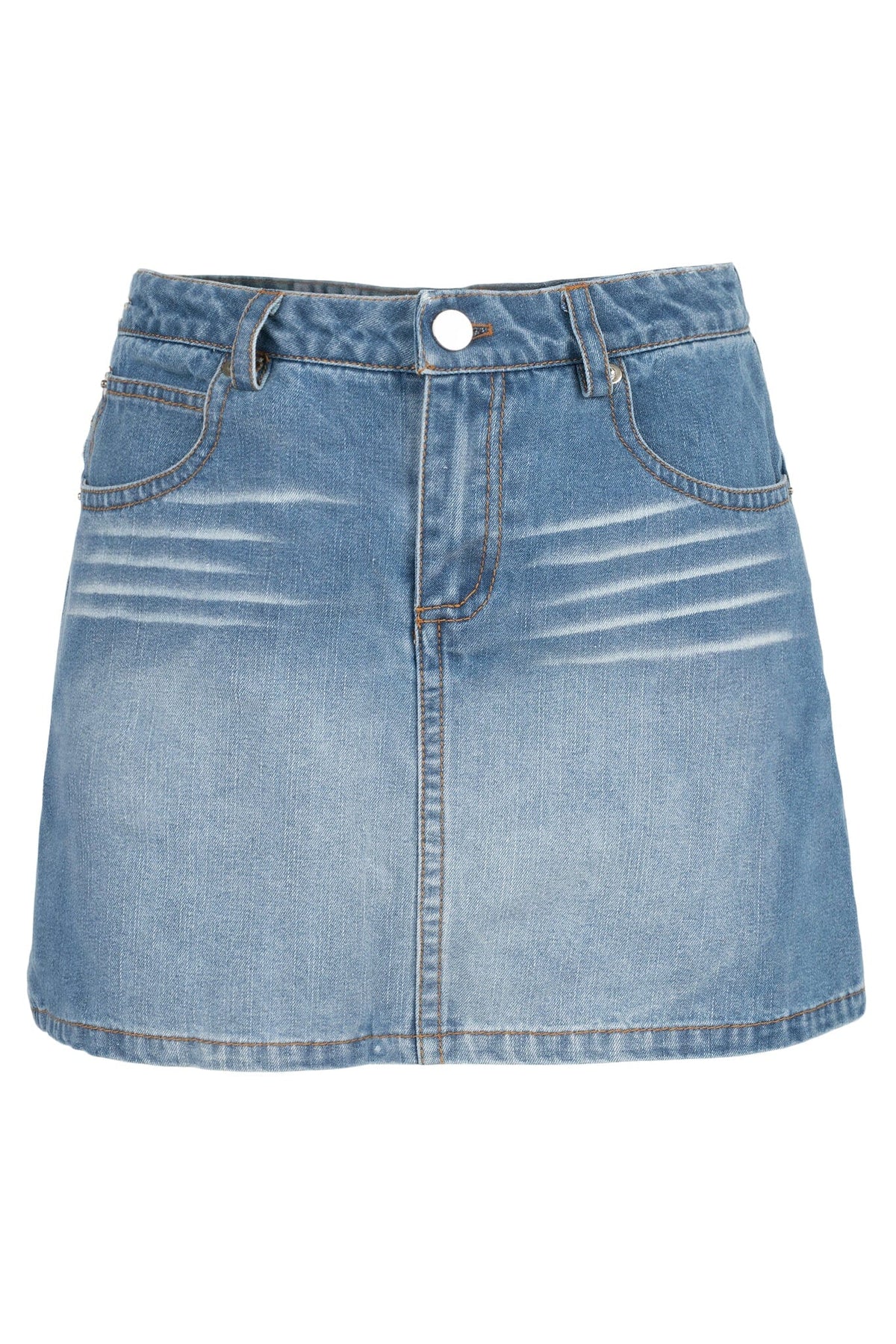 HEY-NOW SKIRT - Blue Washed Denim | Jeffrey Campbell