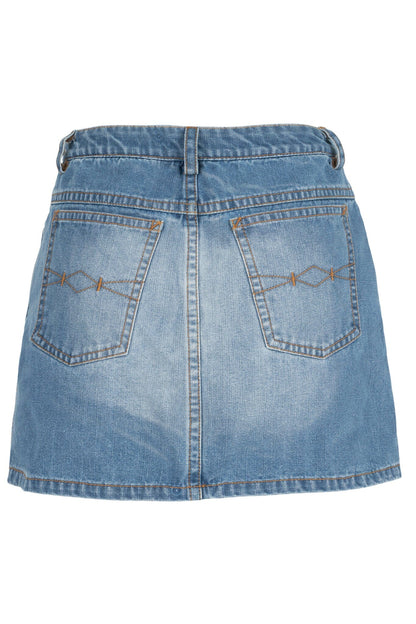 HEY-NOW SKIRT - Blue Washed Denim | Jeffrey Campbell