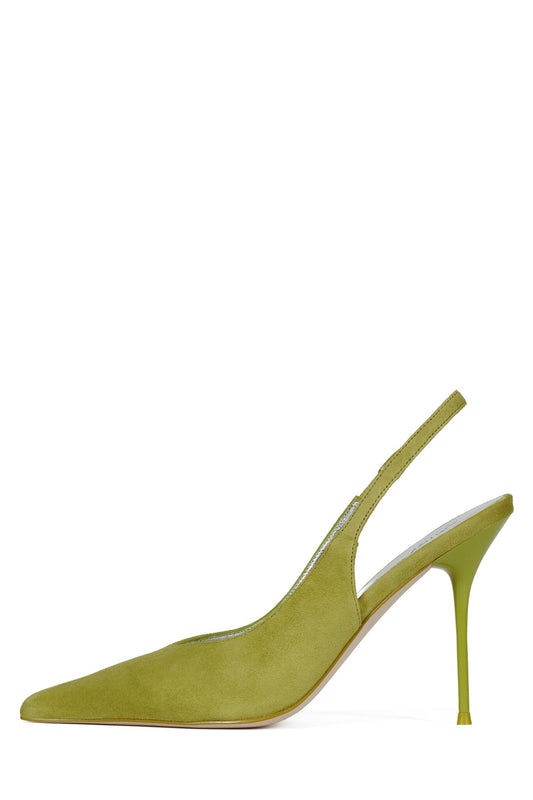 PUCKER-SB - Bright Chartreuse Suede | Jeffrey Campbell