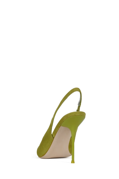 PUCKER-SB - Bright Chartreuse Suede | Jeffrey Campbell