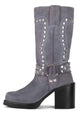 Dusty Blue Suede Silver