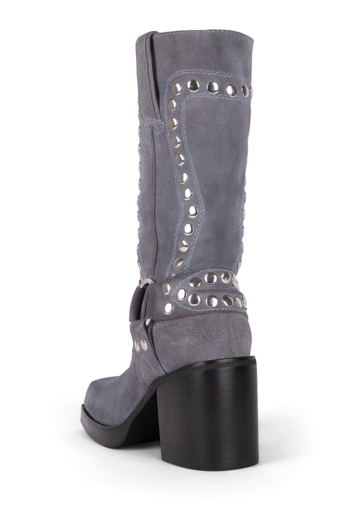 JUVENILE-S Western Boot - Dusty Blue Suede Silver | Jeffrey Campbell