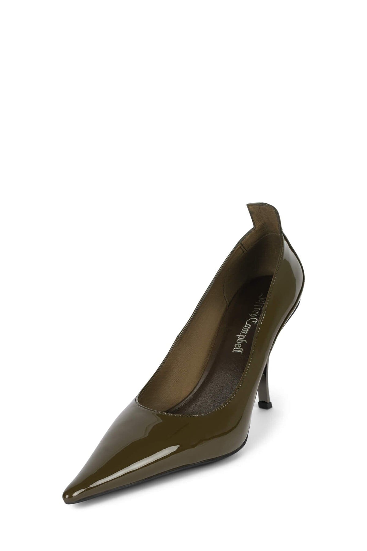 FREAK-OUT Sculpted Heel - Khaki Patent | Jeffrey Campbell
