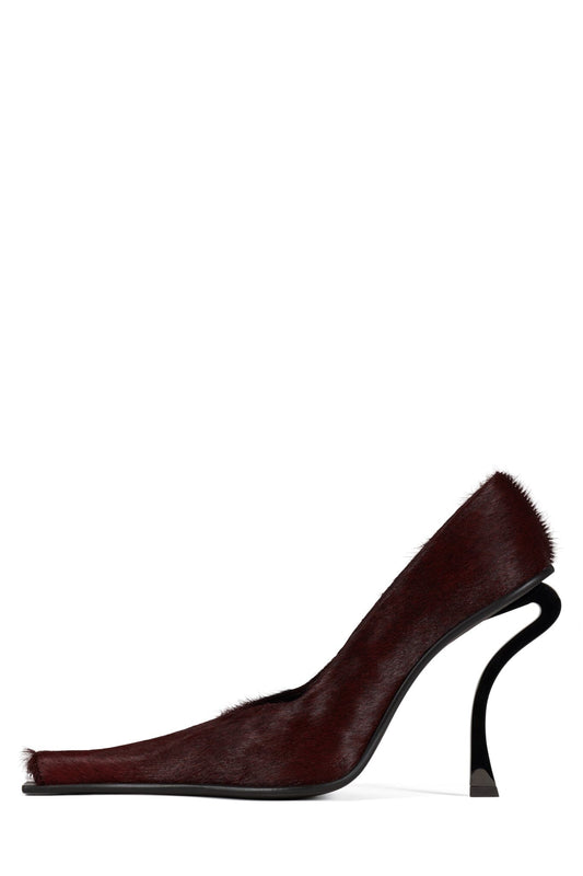 CENTAURI-F High-Heel Pump - Wine Long Hair | Jeffrey Campbell