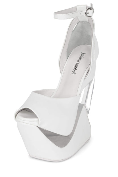 CELESTIAN Platform Wedge Sandal - White Patent | Jeffrey Campbell
