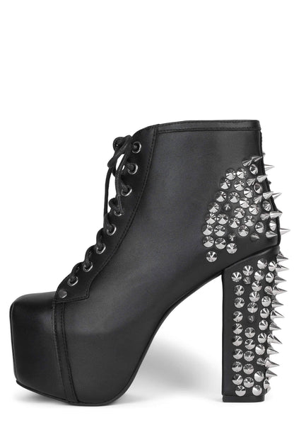 SPIKE Platform Bootie - Black Silver | Jeffrey Campbell