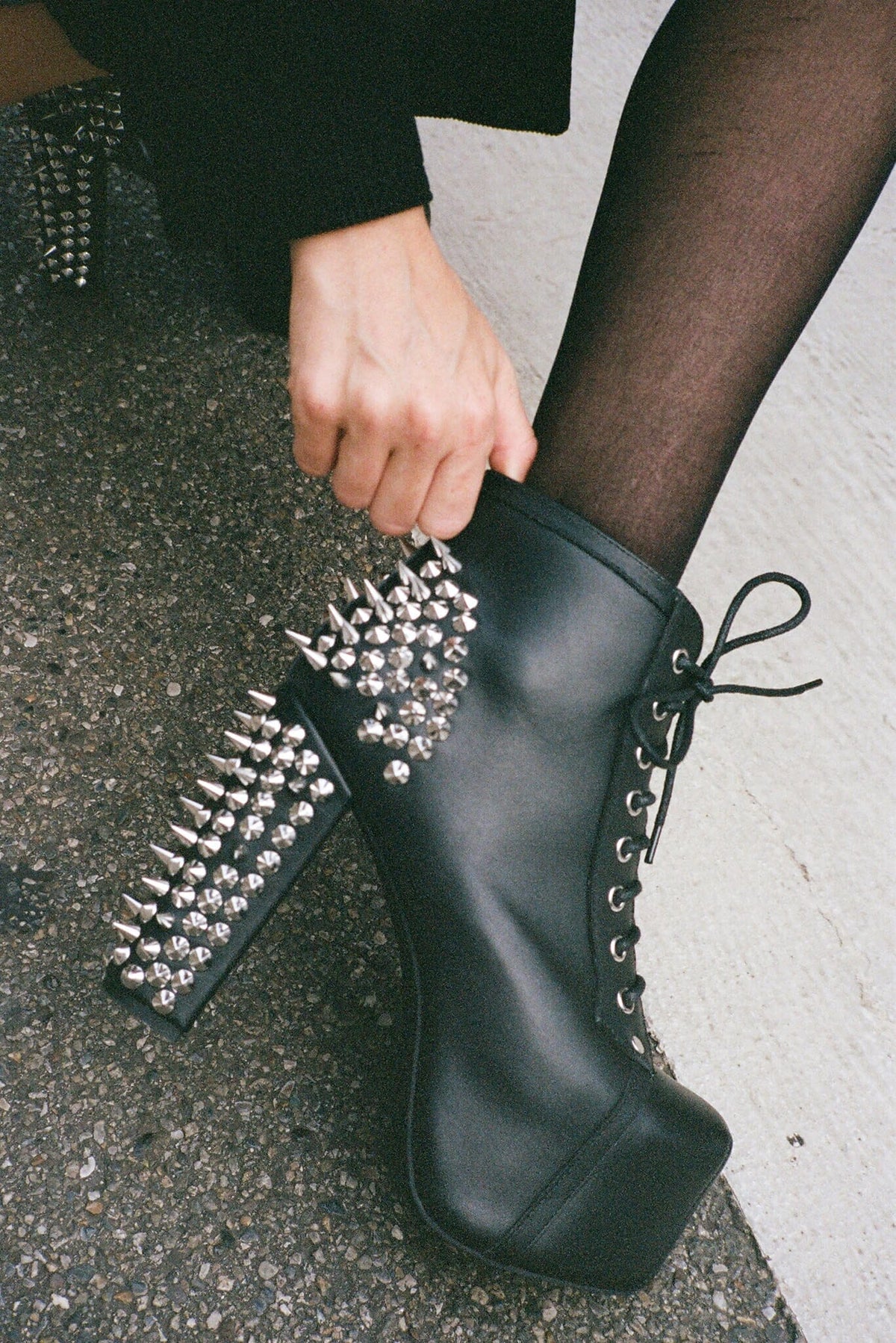 SPIKE Platform Bootie - Black Silver | Jeffrey Campbell